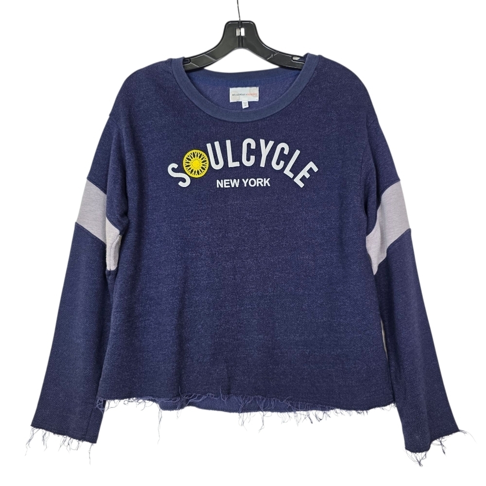 Soul Cycle x Sundry french terry raw hem  crew neck pullover